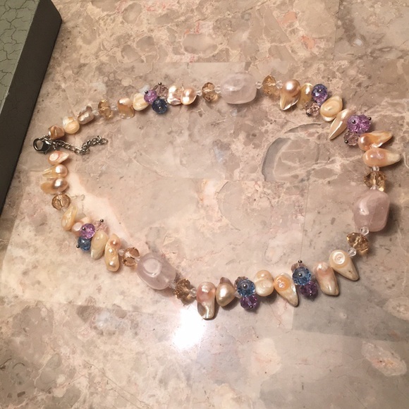 Real Stone Crystal Necklace - Picture 3 of 8